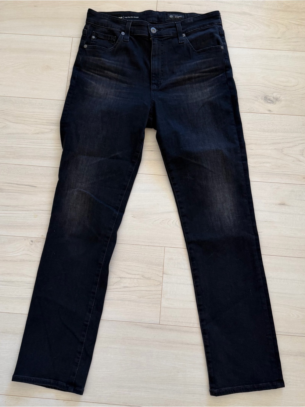 Ag Adriano Goldschmied MARI High-Rise Slim Straight Jeans in Black